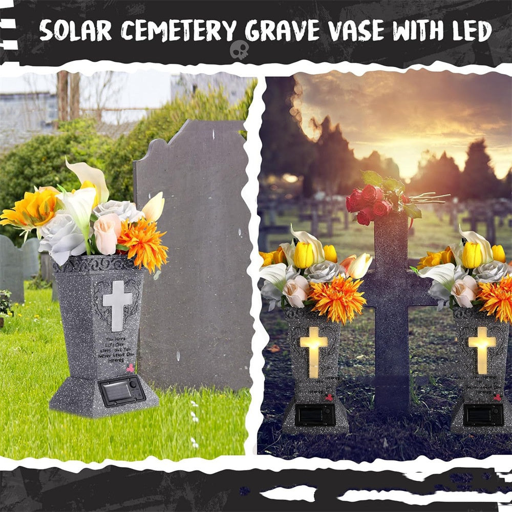 Solar Powered Cross Design Graveyard Decoration