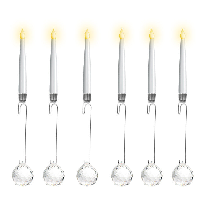 🎄Christmas Tree Led Candles with Clear Crystal Ball Hook