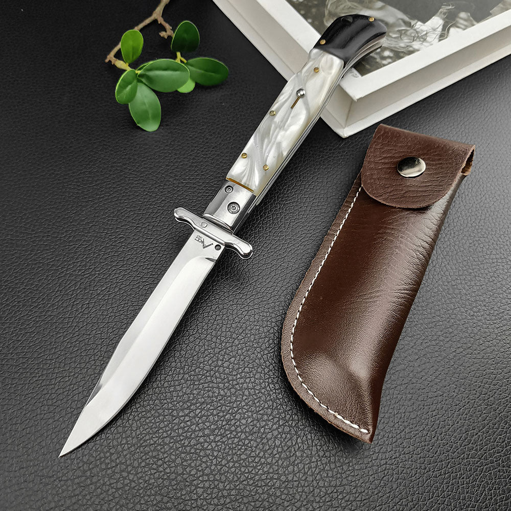 440C Stainless Steel Outdoor Folding Knife 4.1-Inch with Durable Shell Resin Handle🗡️