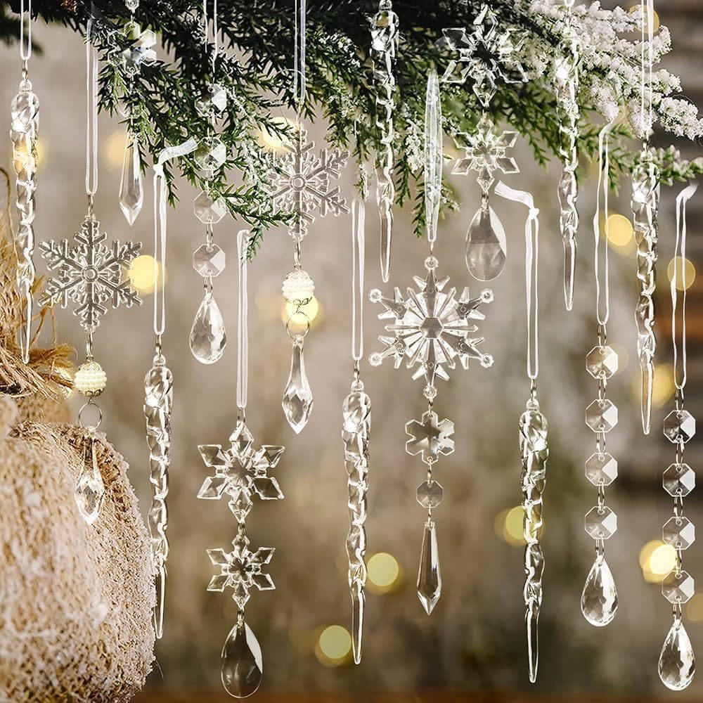 🎄Christmas snowflakes and icicle decoration ornaments❄️