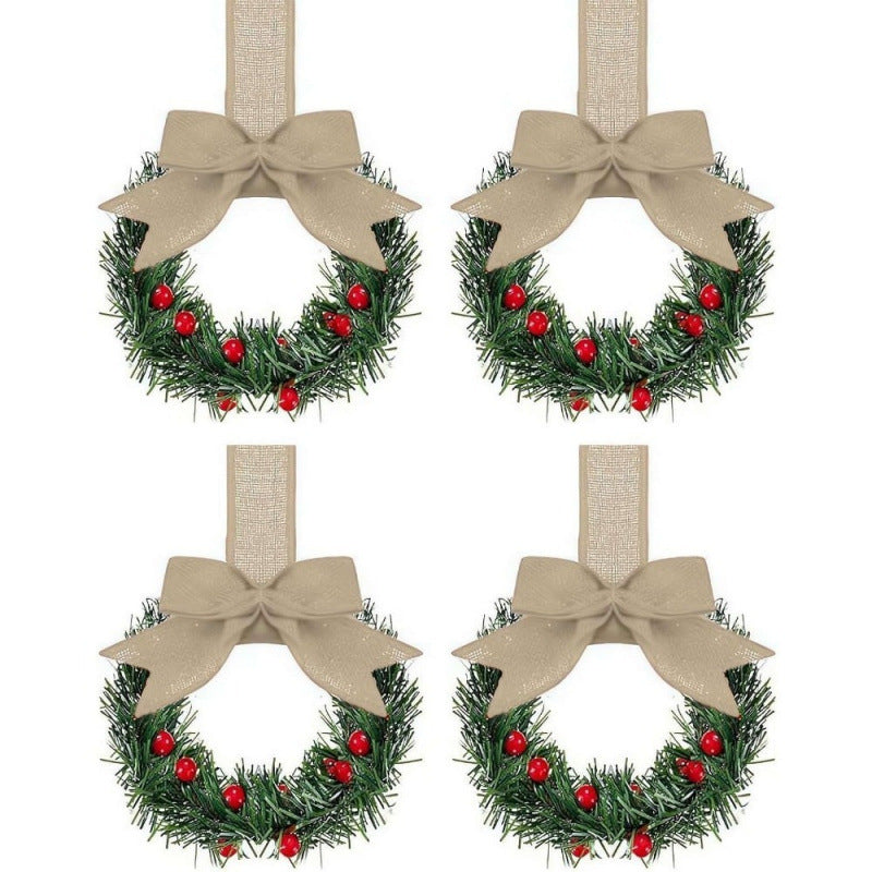 Christmas garland with ribbon and bow decorations