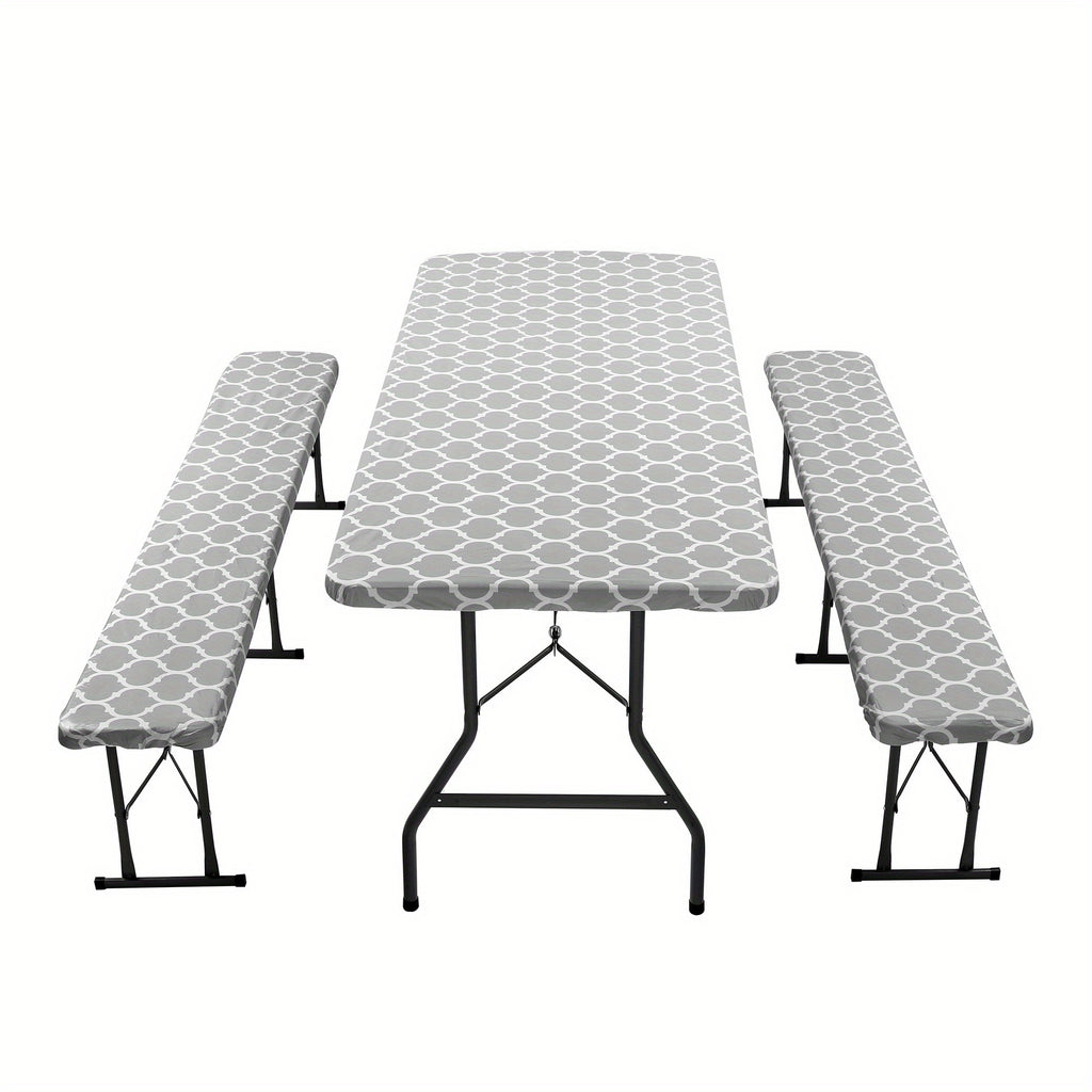 Outdoor courtyard waterproof, oil-proof and stain-proof tablecloth three-piece set
