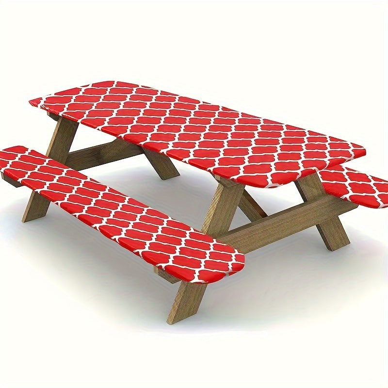 Outdoor courtyard waterproof, oil-proof and stain-proof tablecloth three-piece set