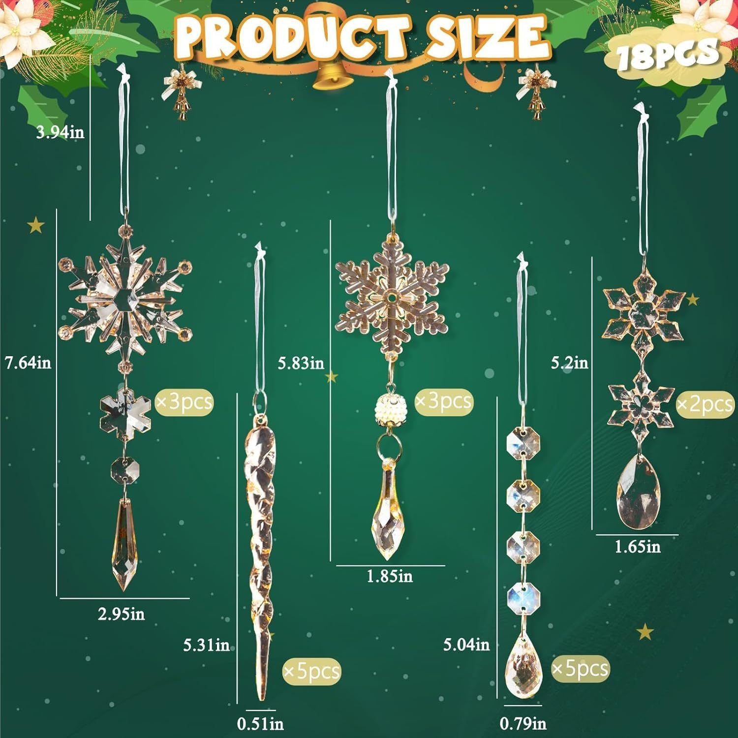 🎄Christmas snowflakes and icicle decoration ornaments❄️