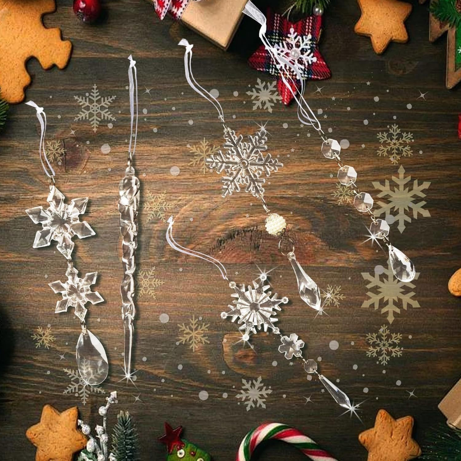 🎄Christmas snowflakes and icicle decoration ornaments❄️