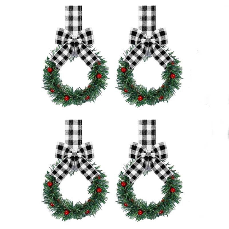 Christmas garland with ribbon and bow decorations
