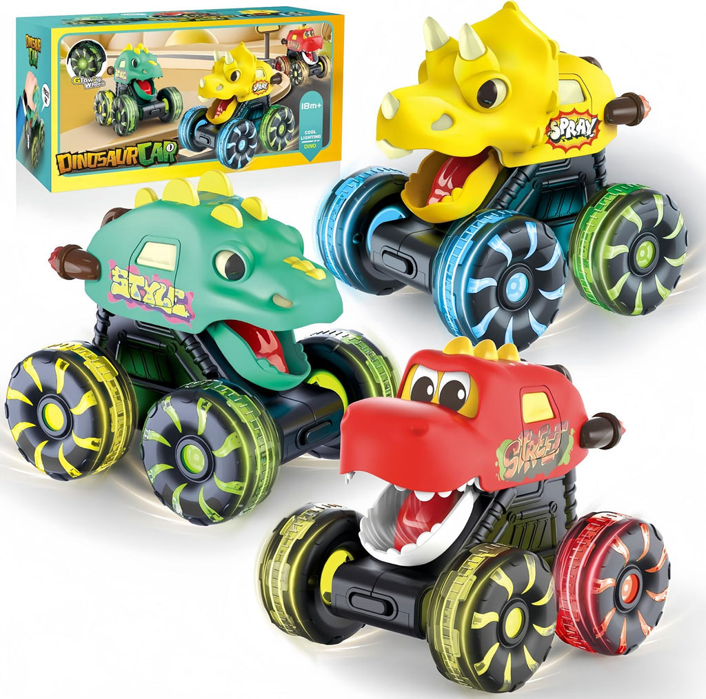 Press & Go Dino Truck Toy with Motion Activated Light for Toddlers🎁Best Birthday Gifts for Baby