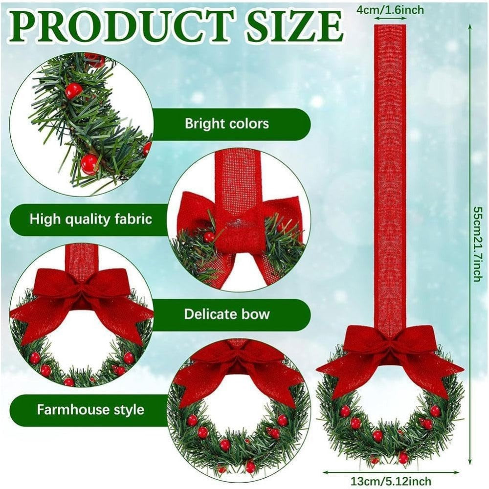 Christmas garland with ribbon and bow decorations
