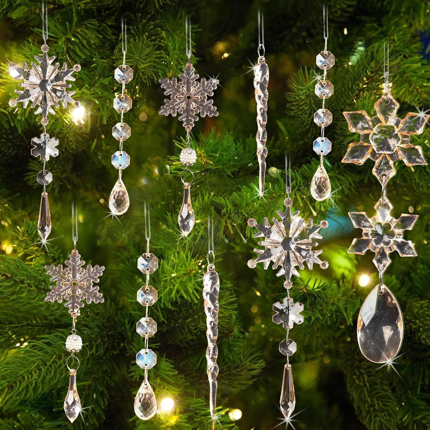 🎄Christmas snowflakes and icicle decoration ornaments❄️