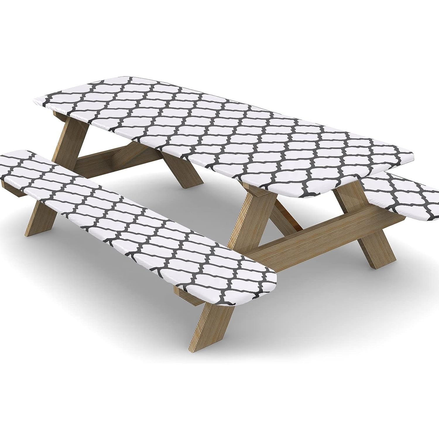 Outdoor courtyard waterproof, oil-proof and stain-proof tablecloth three-piece set