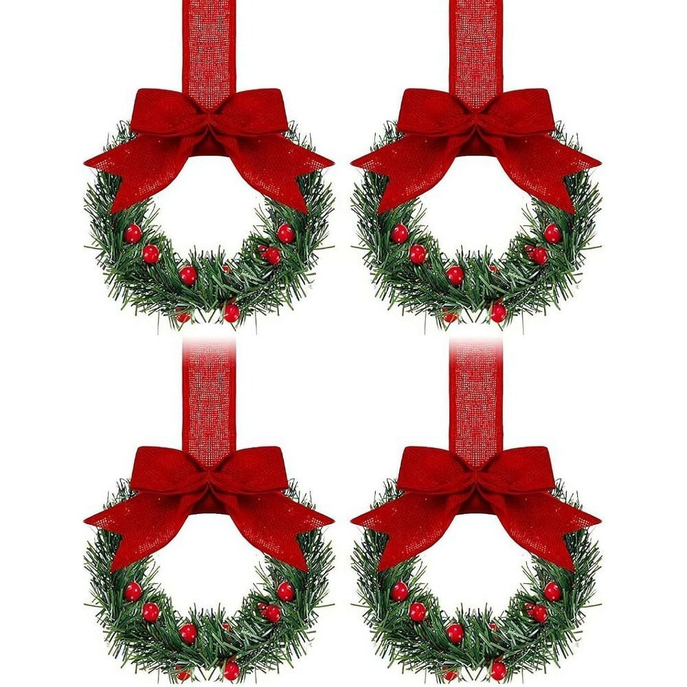 Christmas garland with ribbon and bow decorations