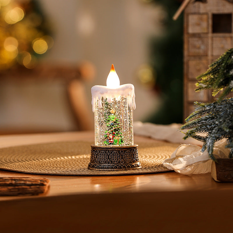 Christmas wax candle holder lamp