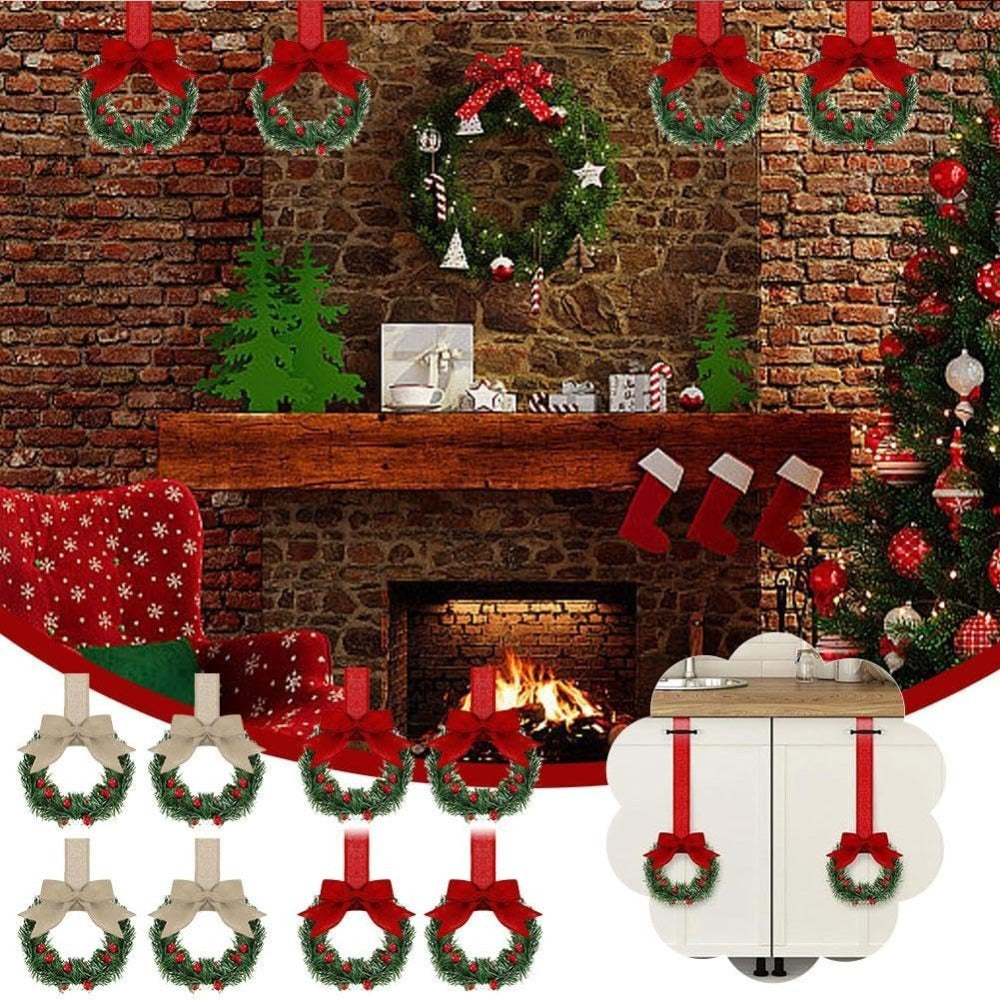 Christmas garland with ribbon and bow decorations