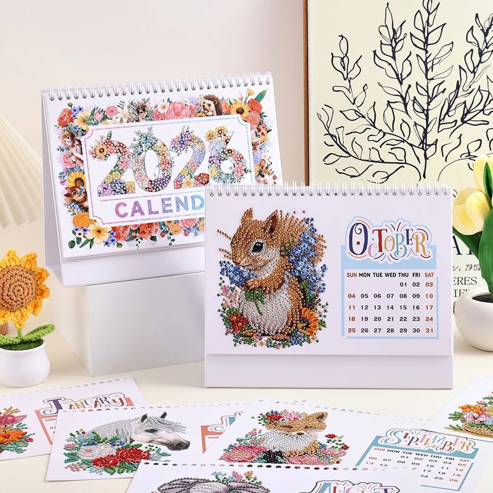 2026 DIY Diamond Animal-Themed Calendar