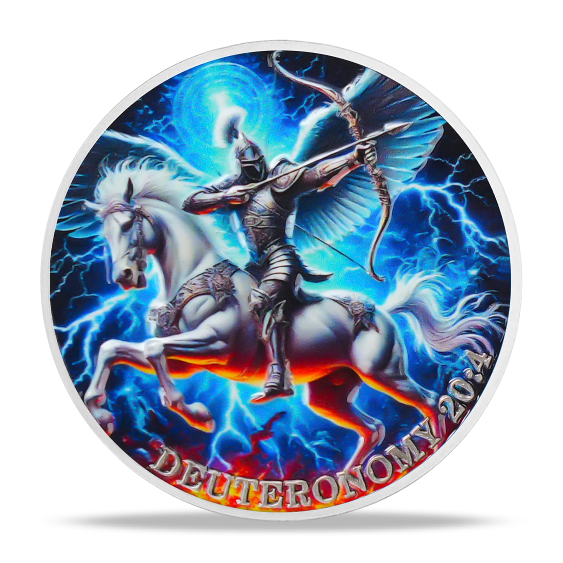 Battlefire Knight Cross Challenge Coin | Chivalric Valor & Sacred Shield Medallion | Battlefire Knight Historical Token