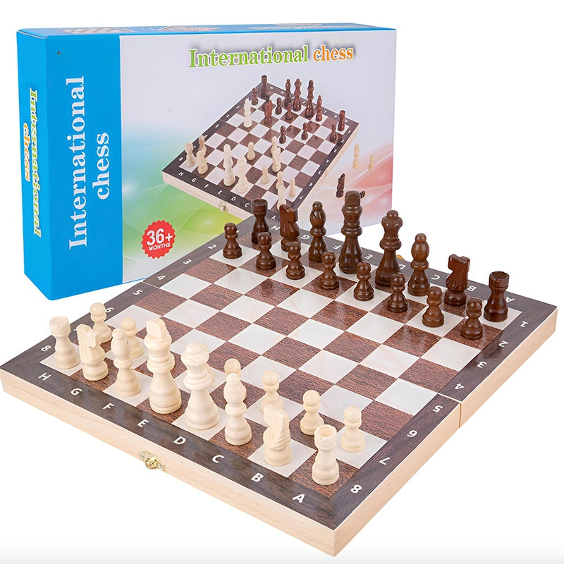 🌟 US LOCAL STOCK 🌟 Magnetic 2in1 Chess and Checkers Family Board Games Children Bonding Wooden Toys