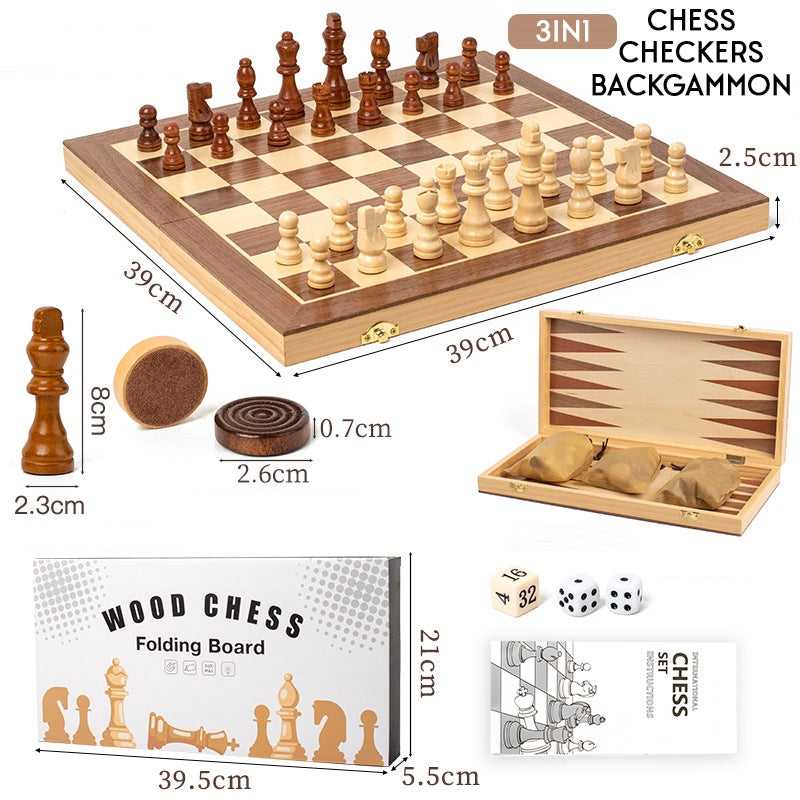 🌟 US LOCAL STOCK 🌟 Magnetic 2in1 Chess and Checkers Family Board Games Children Bonding Wooden Toys