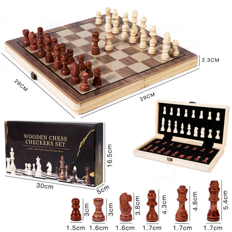 🌟 US LOCAL STOCK 🌟 Magnetic 2in1 Chess and Checkers Family Board Games Children Bonding Wooden Toys