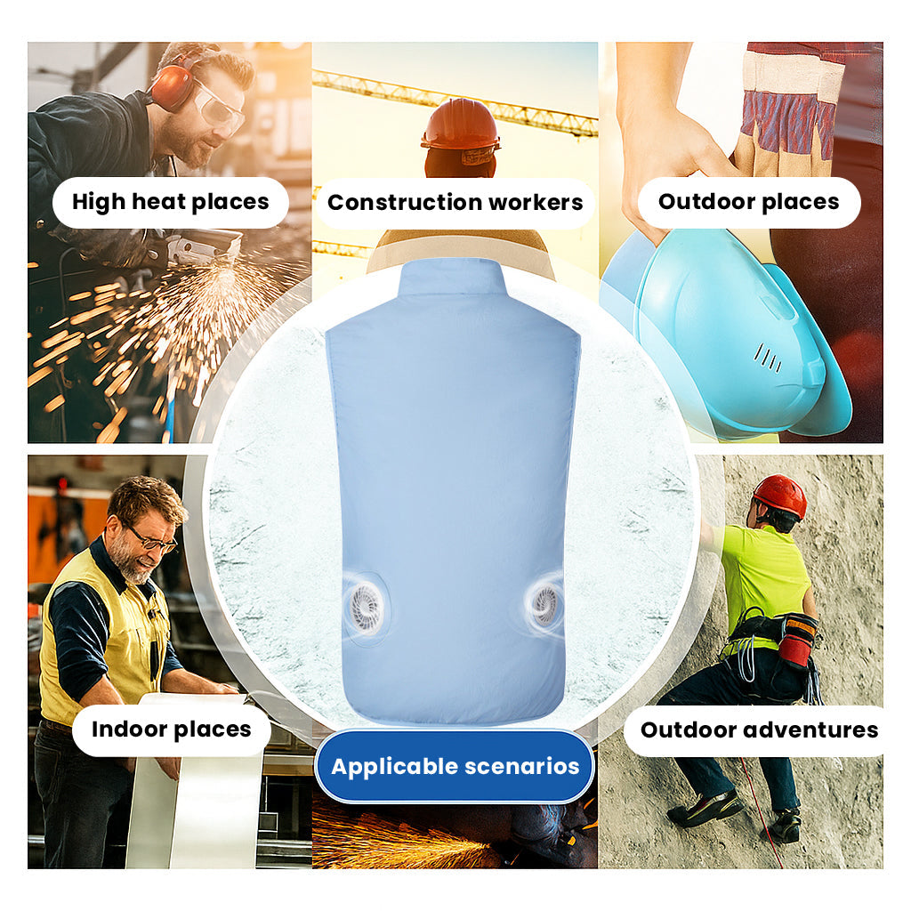 Air Cooling Vest. 2pc Fan 18V Electric Air Conditioned Vest for Hot Weather Outdoor