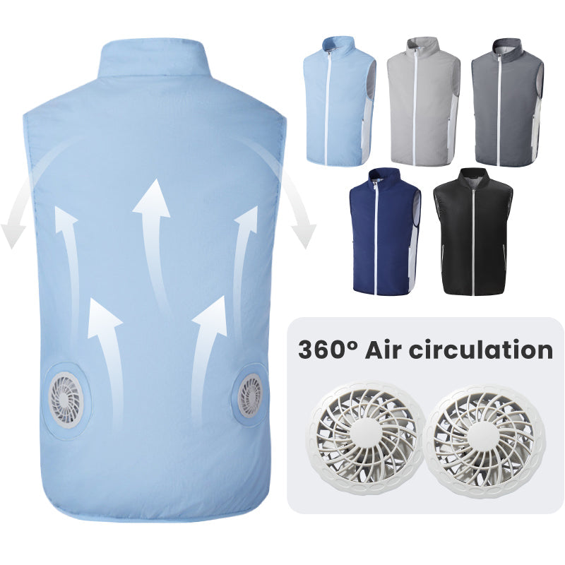 Air Cooling Vest. 2pc Fan 18V Electric Air Conditioned Vest for Hot Weather Outdoor