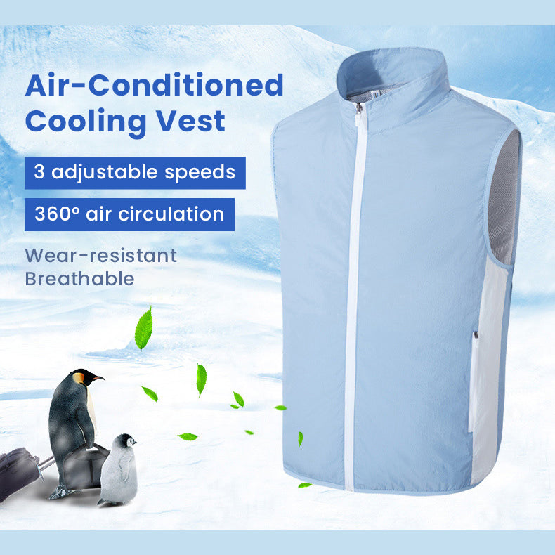 Air Cooling Vest. 2pc Fan 18V Electric Air Conditioned Vest for Hot Weather Outdoor