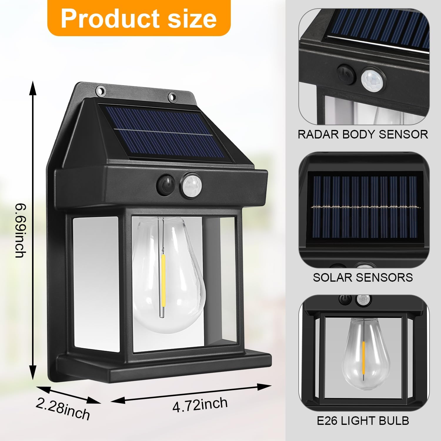 Outdoor Solar Sensor Wall Light💡