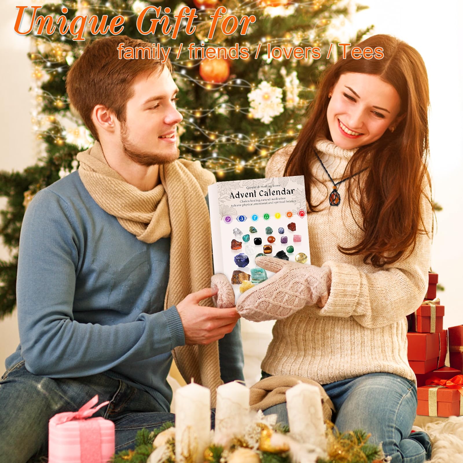 Crystals Advent Calendar 2025 & 💎Adult-24 Days Chakra Crystals&Healing Stones