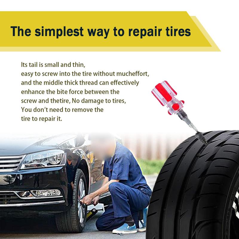 60PCS Tire Repair Rubber Nails Kit with 2 Sizes for Car/Motorcycle/Truck/Tractor