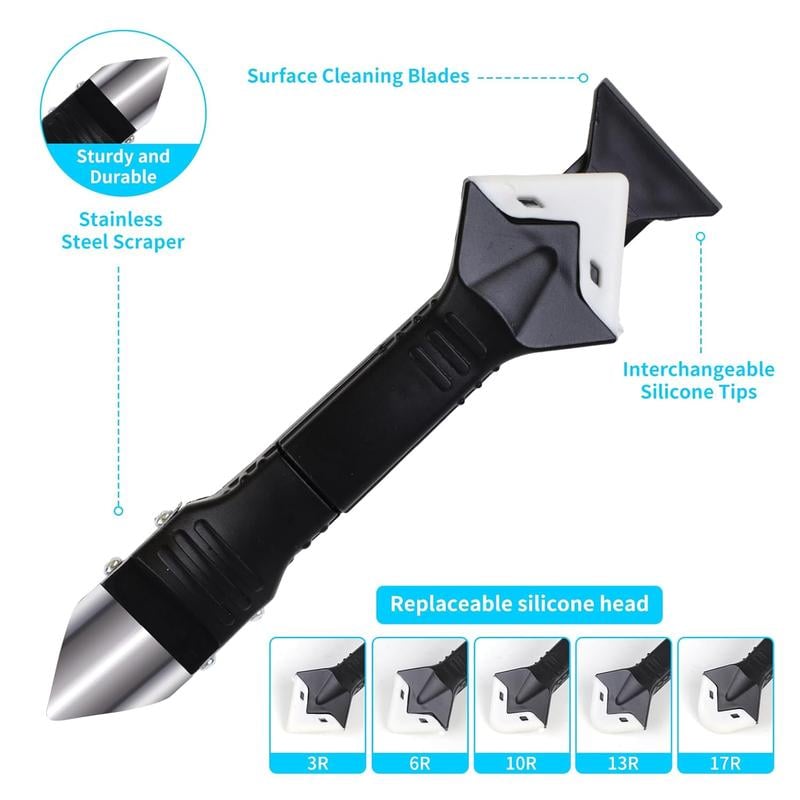 💥LAST DAY SALE 49% OFF 11Pcs Silicone Caulking Tools 3 in1 Grout Removal Tool(Stainless Steelhead)