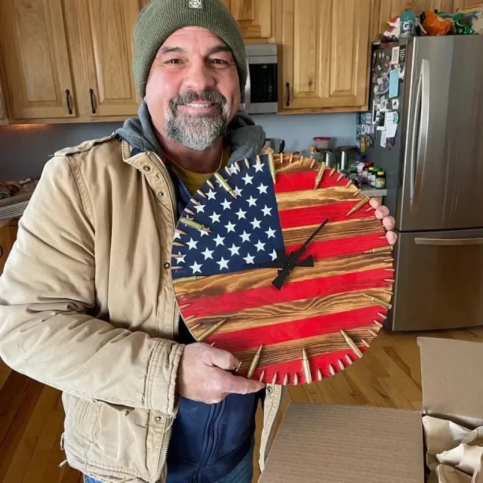 Veteran's Day Pre-Sale 60% OFF🔥Handmade Patriotic American Flag Clock