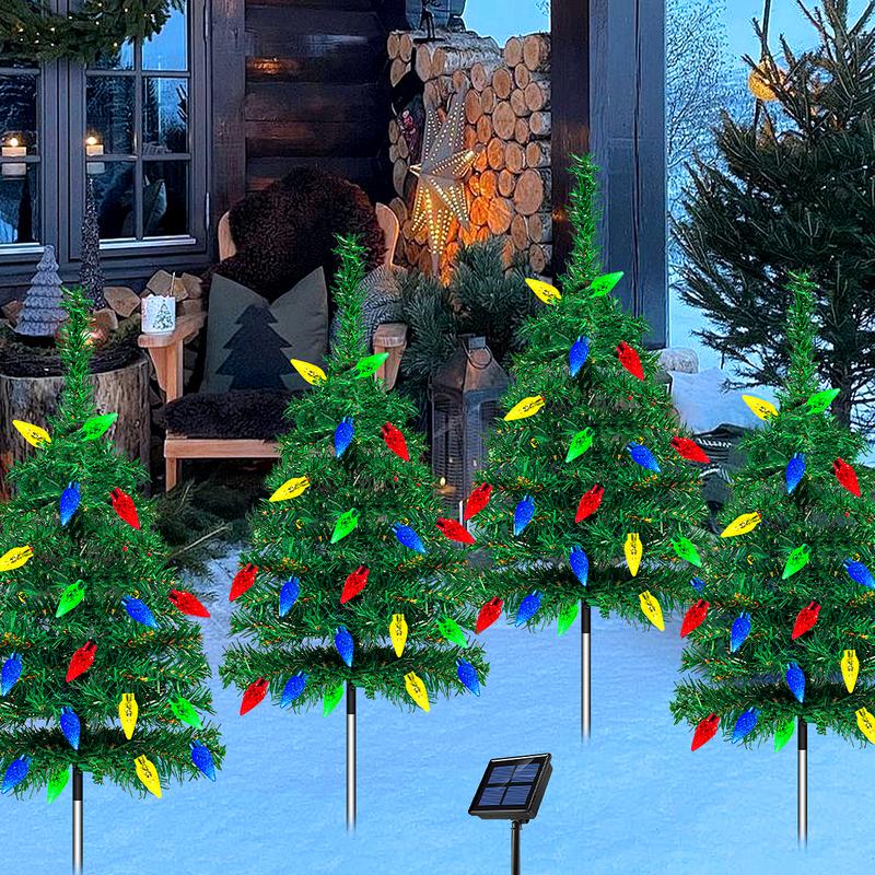 ✨Solar-powered Christmas tree with outdoor LED lights