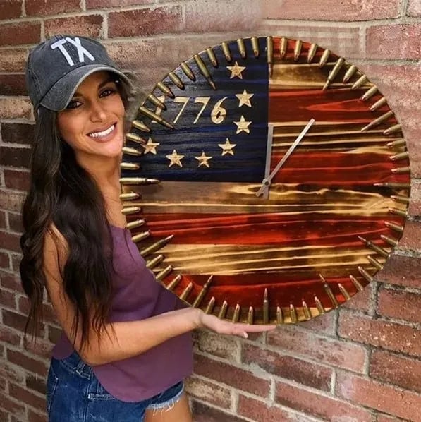 Veteran's Day Pre-Sale 60% OFF🔥Handmade Patriotic American Flag Clock