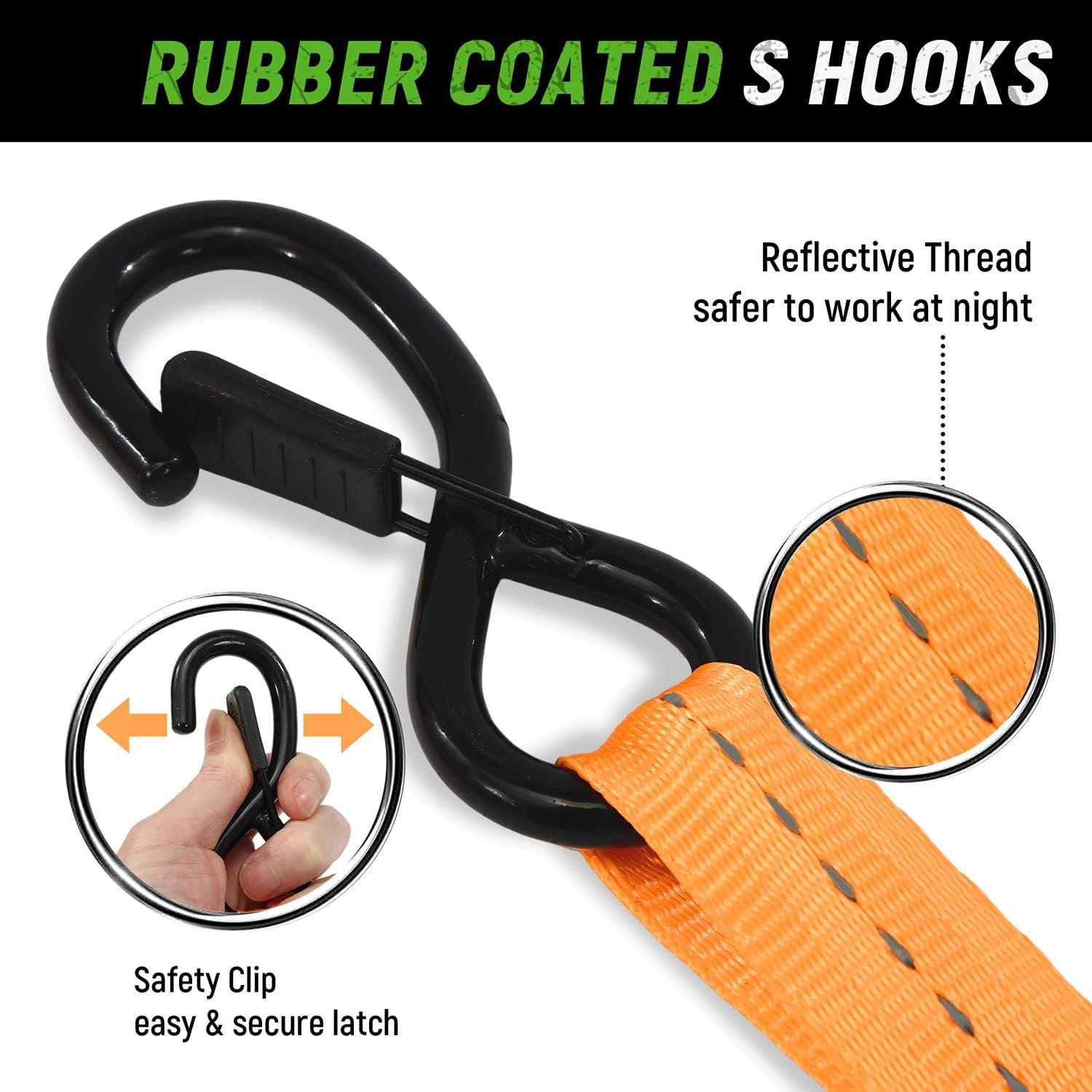Heavy Duty Auto Self Retracting Tie Down Straps
