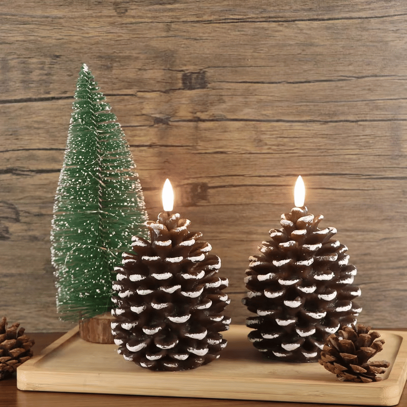🔥Hot Sale Buy 2 Get 1 Free ✨Flameless Pinecone Candles Battery Operated
