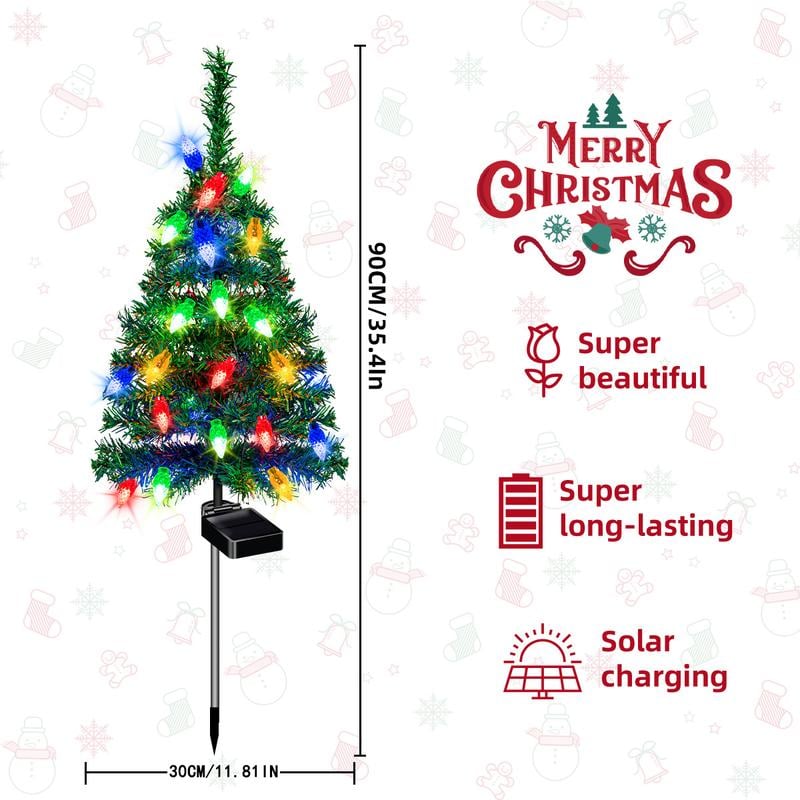 ✨Solar-powered Christmas tree with outdoor LED lights