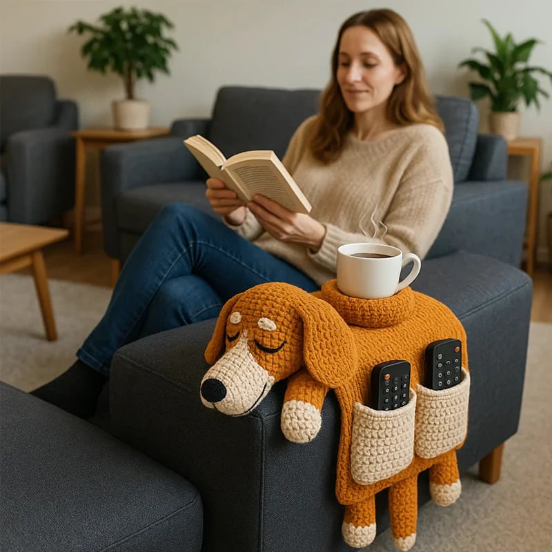 Handmade Crochet Dog Sofa Organizer