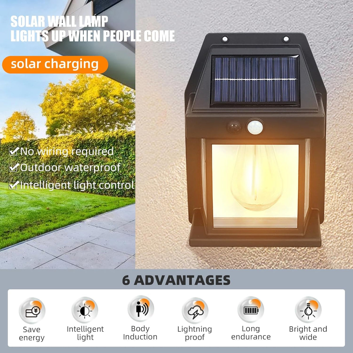 Outdoor Solar Sensor Wall Light💡