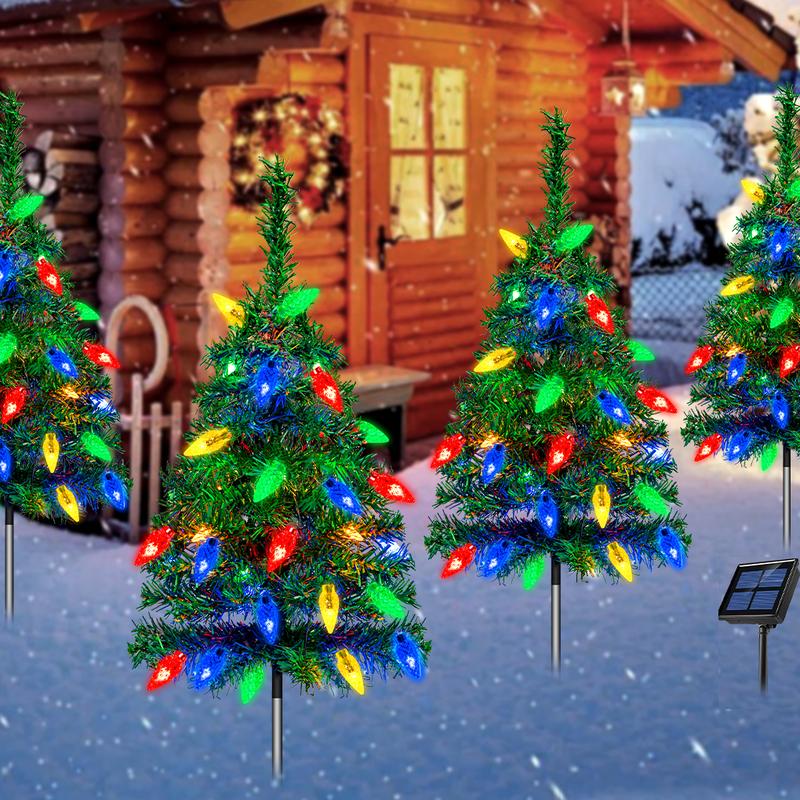 ✨Solar-powered Christmas tree with outdoor LED lights