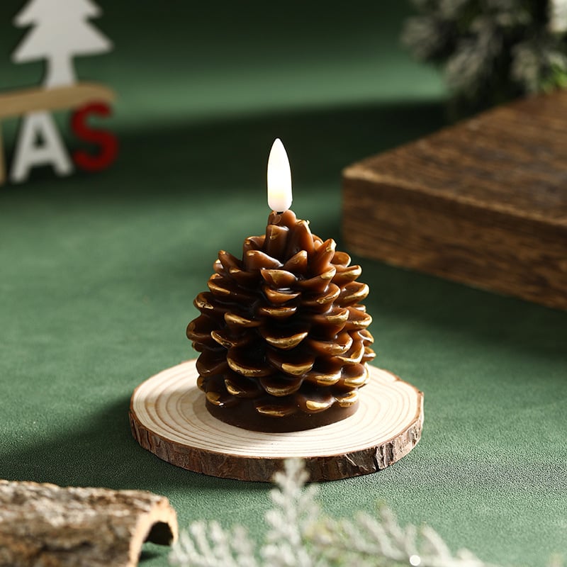🔥Hot Sale Buy 2 Get 1 Free ✨Flameless Pinecone Candles Battery Operated