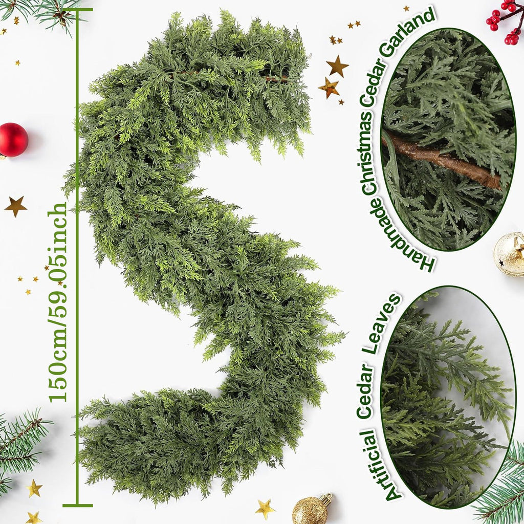 🏆2025 Super Value Se💥6 FT Artificial Cedar Garlands –Realistic Touch Winter Greenery