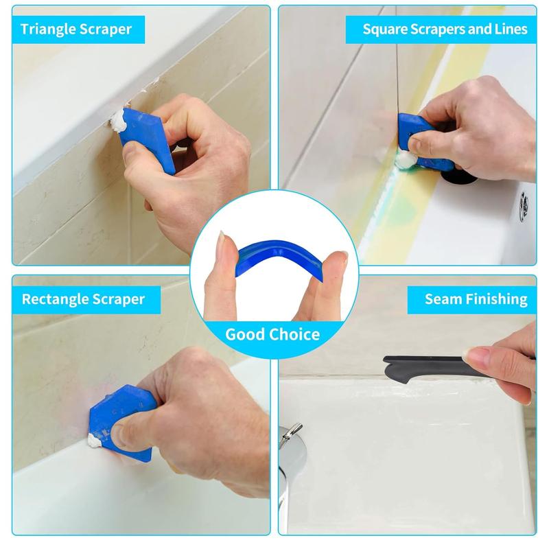 💥LAST DAY SALE 49% OFF 11Pcs Silicone Caulking Tools 3 in1 Grout Removal Tool(Stainless Steelhead)