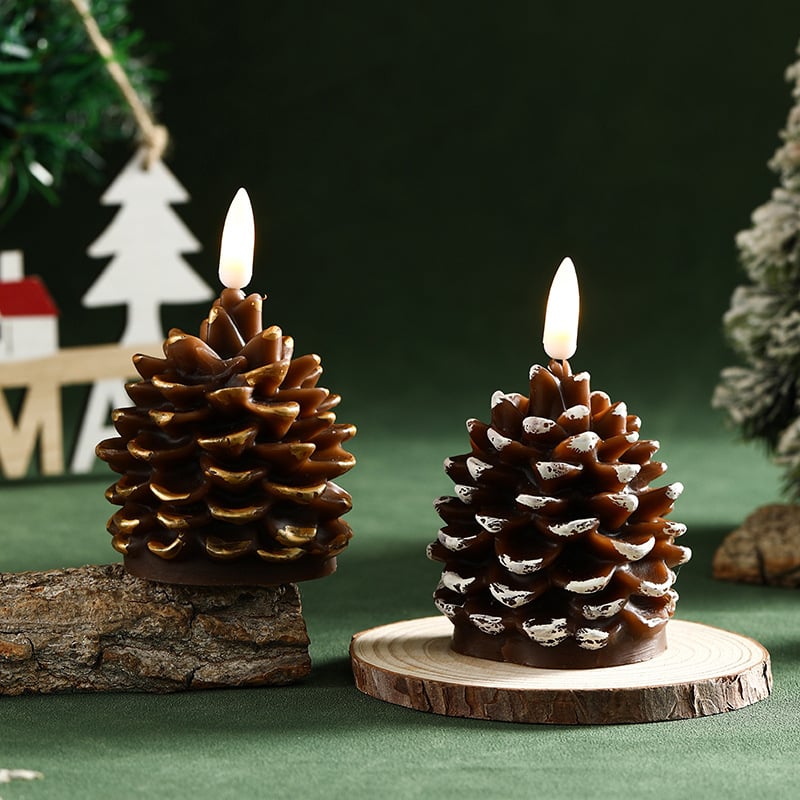 🔥Hot Sale Buy 2 Get 1 Free ✨Flameless Pinecone Candles Battery Operated