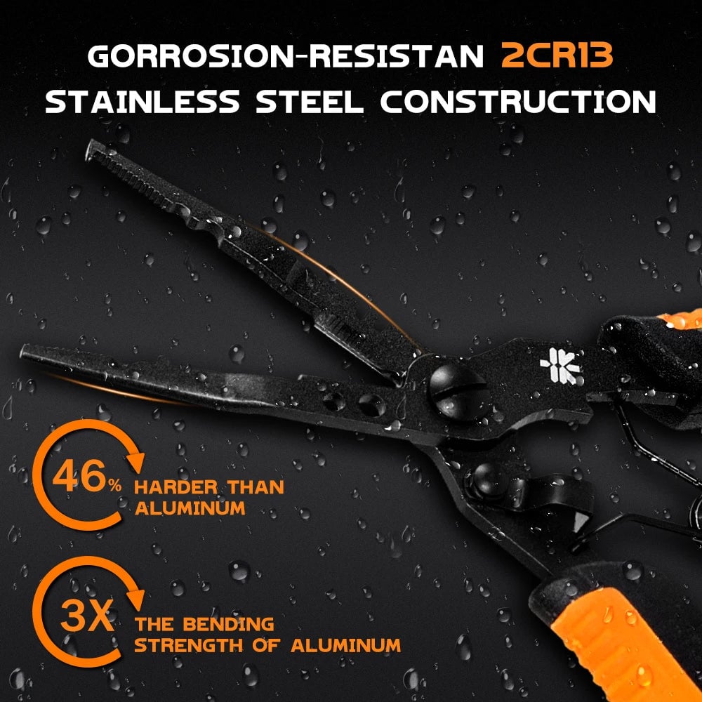 Multifunction Fishing Pliers with Teflon Coating – Split Ring, Hook Removal, and Crimping Tool🎣🔧