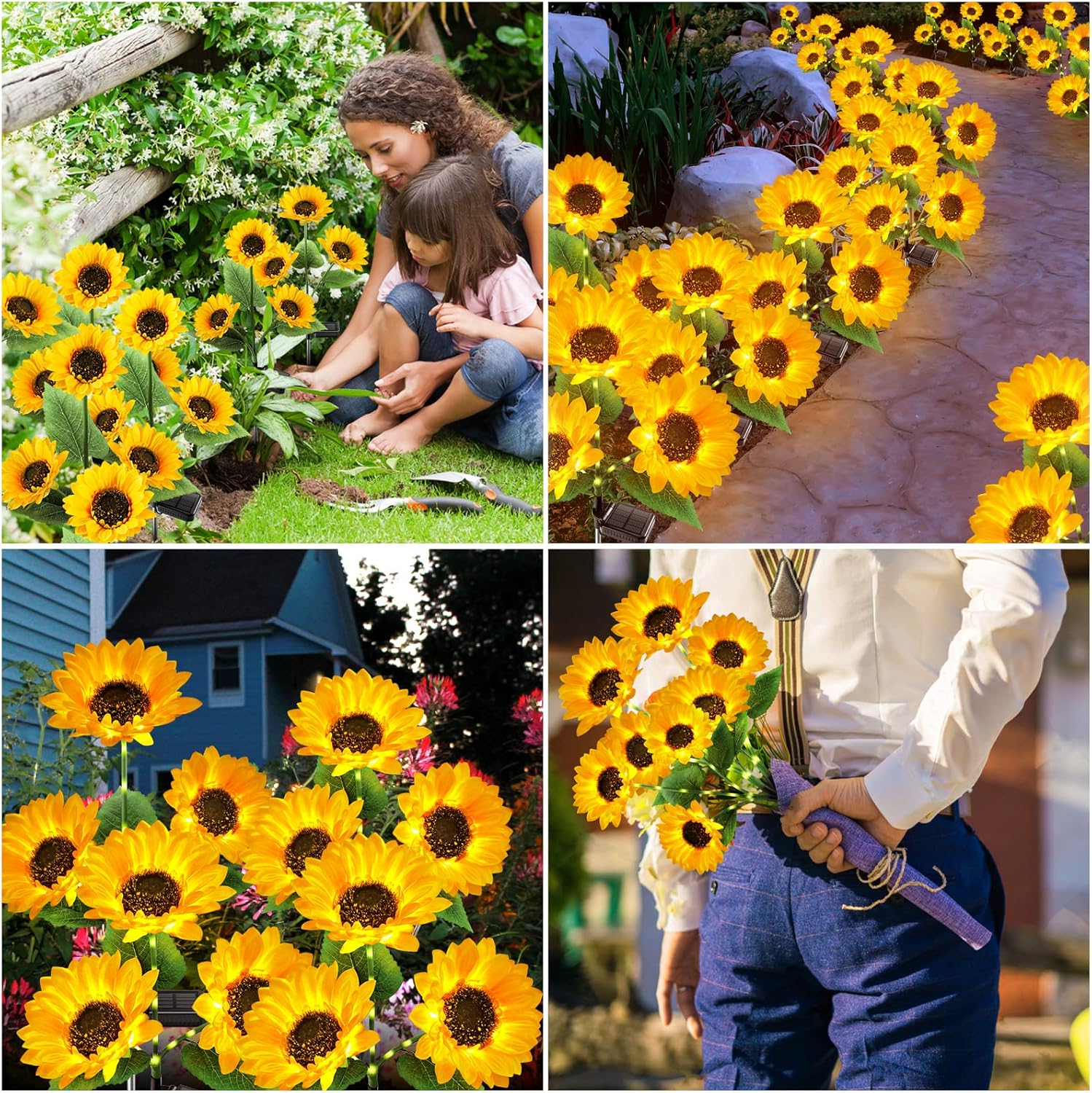 Solar Powered Sunflower Lights